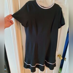 NWT ALYX dress Women's 18 LBD w/White Trim Tuxedo Textured Stretch Ponte Dress